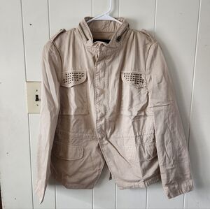 Zara Light Tan Military Jacket Size XL